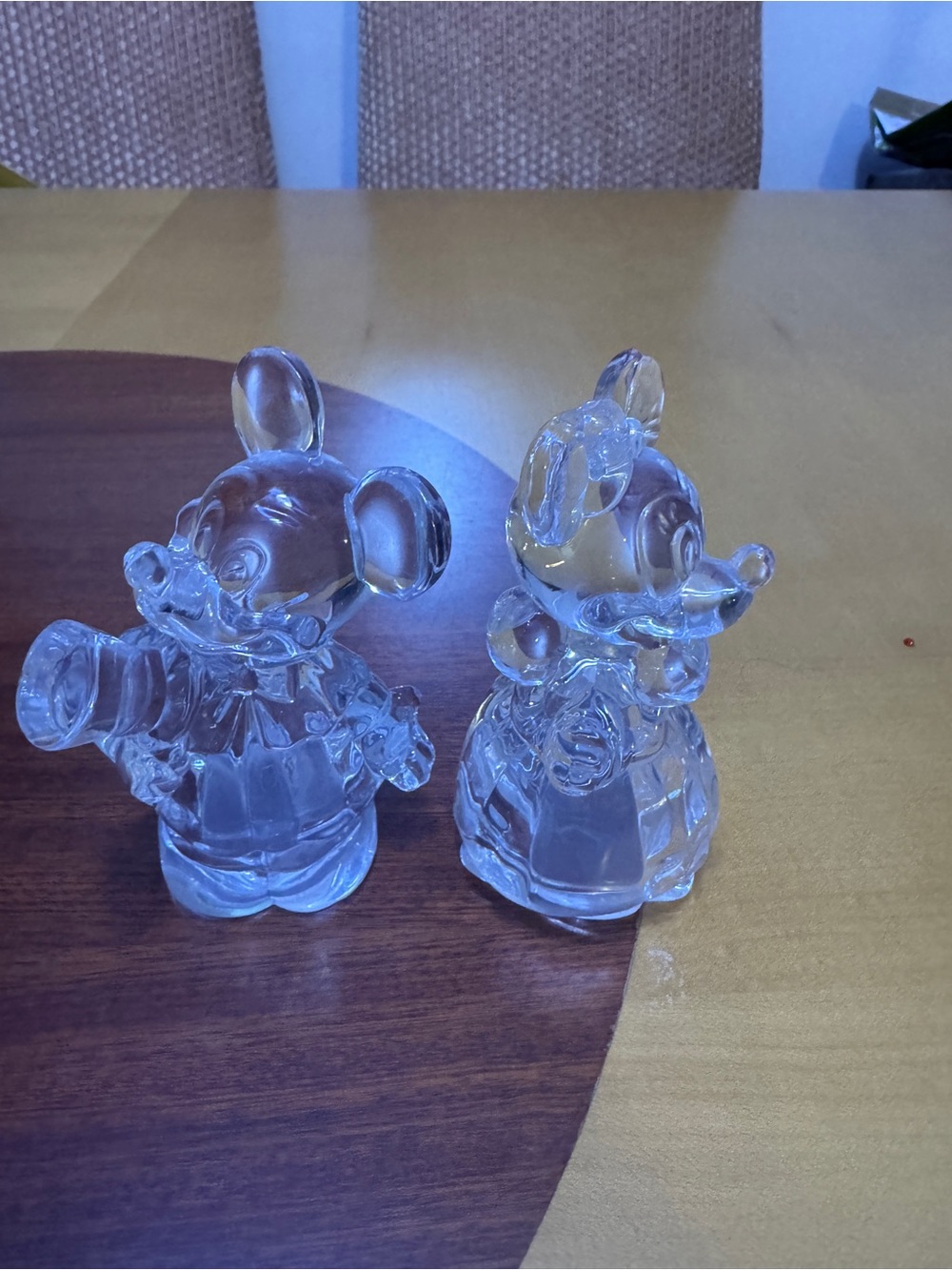 Lenox Disney fill lead crystal Minnie and Mickey salt and pepper shakers